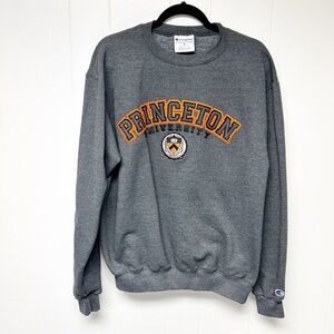 Champion Gray Long Sleeve Princeton Embroidered Sweatshirt Medium